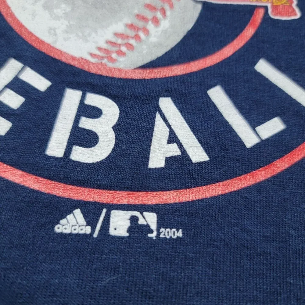 adidas MLB Atlanta Braves Y2K T-Shirt Men's Size XL Blue Sleeveless 2004 - Picture 3 of 7